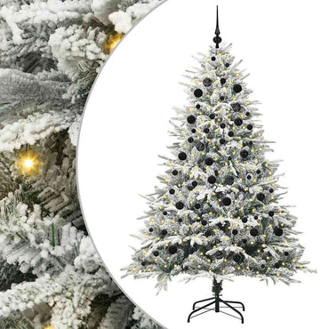 vidaXL Künstlicher vorbeleuchteter Weihnachtsbaum mit Kugelset Grün