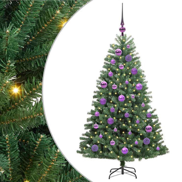 vidaXL Künstlicher klappbarer Weihnachtsbaum mit 150 LEDs Grün 120 cm