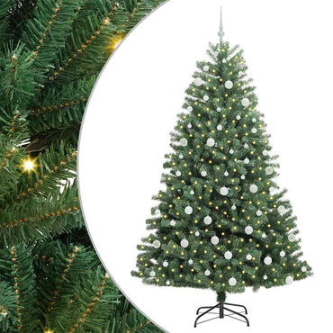 vidaXL Künstlicher klappbarer Weihnachtsbaum mit 300 LEDs Grün 210 cm