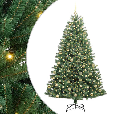 vidaXL Künstlicher klappbarer Weihnachtsbaum mit 300 LEDs Grün 210 cm