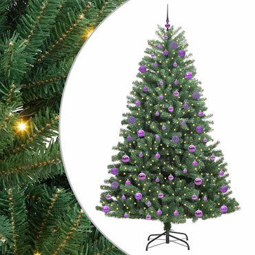 vidaXL Künstlicher klappbarer Weihnachtsbaum mit 300 LEDs Grün 240 cm