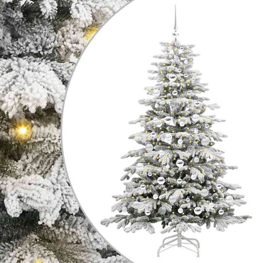 vidaXL Künstlicher klappbarer Weihnachtsbaum Weiß 180 cm PE und PVC