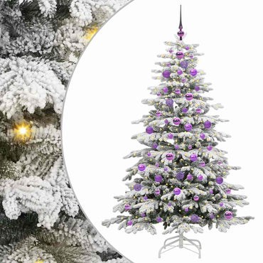 vidaXL Künstlicher klappbarer Weihnachtsbaum Weiß 180 cm PE und PVC