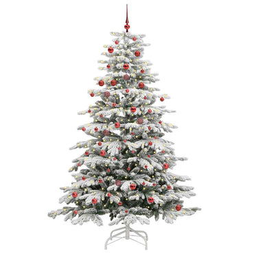 vidaXL Künstlicher klappbarer Weihnachtsbaum Weiß 210 cm PE und PVC