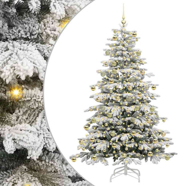 vidaXL Künstlicher klappbarer Weihnachtsbaum Weiß 210 cm PE und PVC