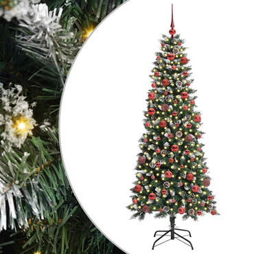 vidaXL Sapin de Noël artificiel avec 300 LED et support Vert 180 cm