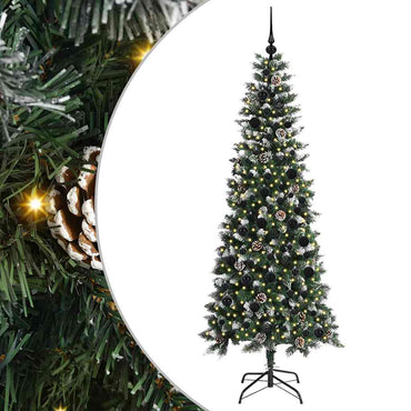 vidaXL Sapin de Noël artificiel avec 300 LED et support Vert 210 cm