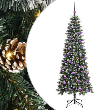 vidaXL Sapin de Noël artificiel avec 300 LED et support Vert 210 cm