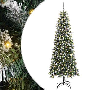 vidaXL Sapin de Noël artificiel avec 300 LED et support Vert 240 cm