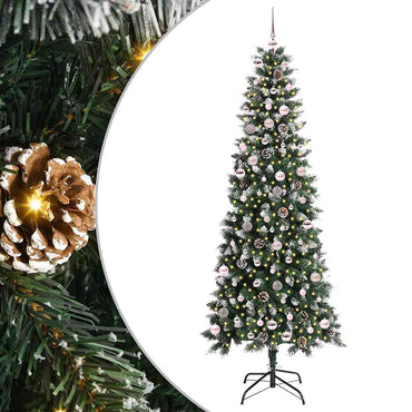 vidaXL Sapin de Noël artificiel avec 300 LED et support Vert 240 cm