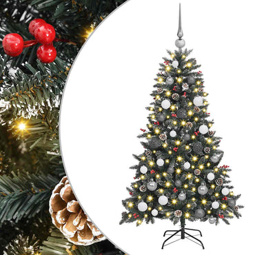 vidaXL Künstlicher Weihnachtsbaum Grün 150 cm PVC, Plastik und Stahl