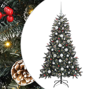 vidaXL Künstlicher Weihnachtsbaum Grün 150 cm PVC, Plastik und Stahl