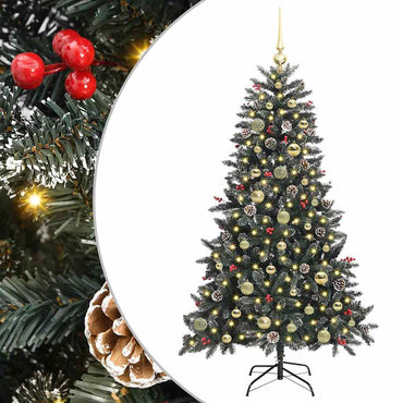 vidaXL Künstlicher Weihnachtsbaum Grün 150 cm PVC, Plastik und Stahl