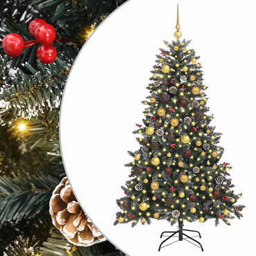 vidaXL Künstlicher Weihnachtsbaum Grün 180 cm PVC, Plastik und Stahl