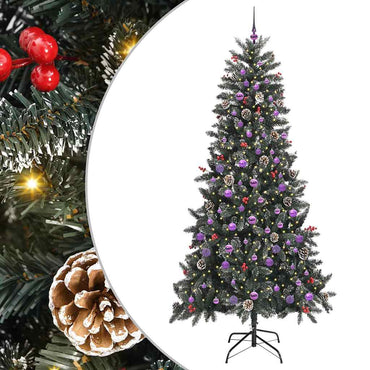 vidaXL Künstlicher Weihnachtsbaum Grün 240 cm PVC, Plastik und Stahl