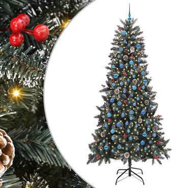 vidaXL Künstlicher Weihnachtsbaum Grün 240 cm PVC, Plastik und Stahl