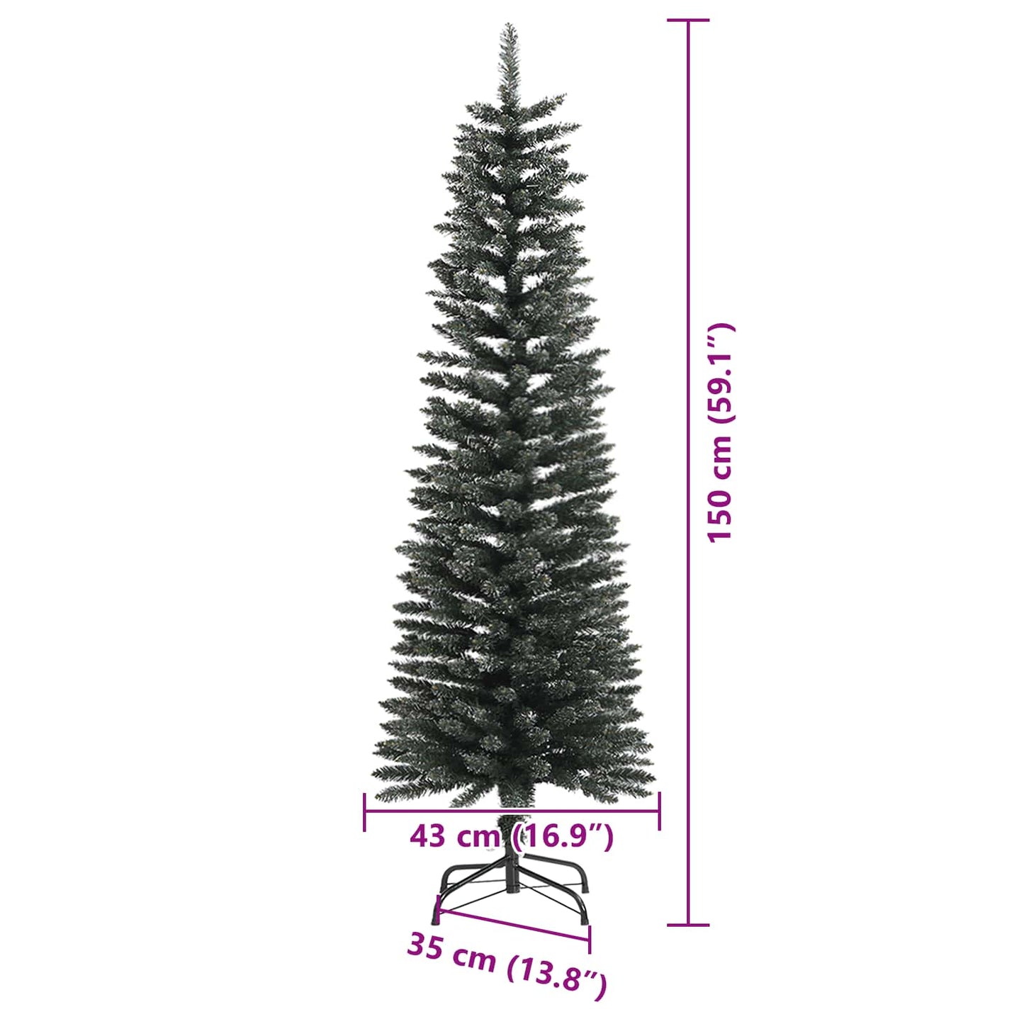 vidaXL Künstlicher Weihnachtsbaum mit 150 LEDs mit Ständer Grün 150 cm