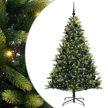 vidaXL Künstlicher Klapp-Weihnachtsbaum mit 300 LEDs Grün 180 cm