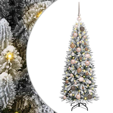 vidaXL Künstlicher Weihnachtsbaum mit 150 LEDs mit Ständer Weiß 120 cm