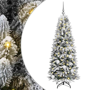 vidaXL Künstlicher Weihnachtsbaum mit 150 LEDs mit Ständer Weiß 150 cm
