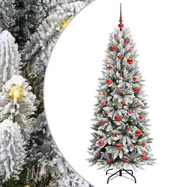 vidaXL Künstlicher Weihnachtsbaum mit 150 LEDs mit Ständer Weiß 150 cm