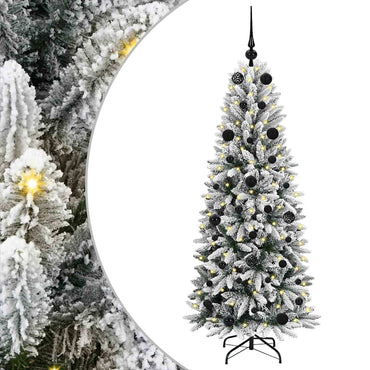 vidaXL Künstlicher Weihnachtsbaum mit 150 LEDs mit Ständer Weiß 150 cm