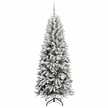 vidaXL Künstlicher Weihnachtsbaum mit 150 LEDs mit Ständer Weiß 150 cm