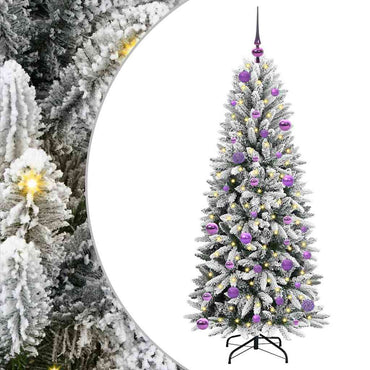 vidaXL Künstlicher Weihnachtsbaum mit 150 LEDs mit Ständer Weiß 150 cm