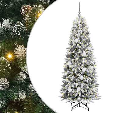 vidaXL Künstlicher Weihnachtsbaum mit 300 LEDs mit Ständer Weiß 180 cm