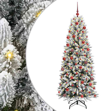 vidaXL Sapin de Noël artificiel avec 300 LED et support Blanc 180 cm