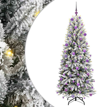 vidaXL Künstlicher Weihnachtsbaum mit 300 LEDs mit Ständer Weiß 180 cm