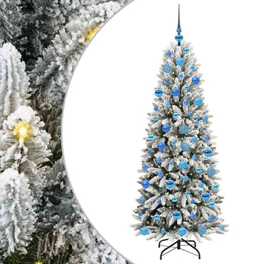 vidaXL Künstlicher Weihnachtsbaum mit 300 LEDs mit Ständer Weiß 180 cm