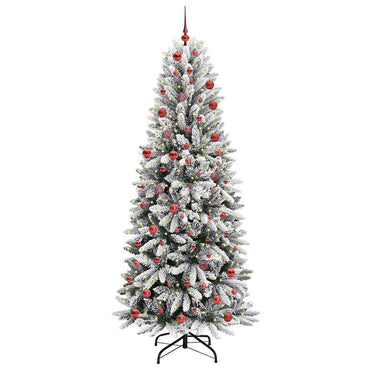 vidaXL Künstlicher Weihnachtsbaum mit 300 LEDs mit Ständer Weiß 210 cm