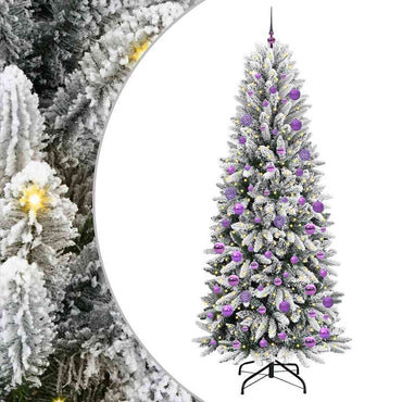 vidaXL Künstlicher Weihnachtsbaum mit 300 LEDs mit Ständer Weiß 210 cm