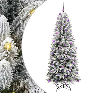 vidaXL Sapin de Noël artificiel avec 300 LED avec support Blanc 240 cm