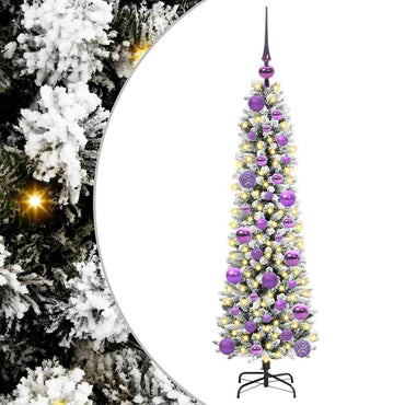 vidaXL Künstlicher Weihnachtsbaum mit 150 LEDs mit Ständer Weiß 120 cm