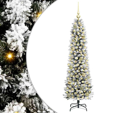vidaXL Künstlicher Weihnachtsbaum mit 150 LEDs mit Ständer Weiß 150 cm
