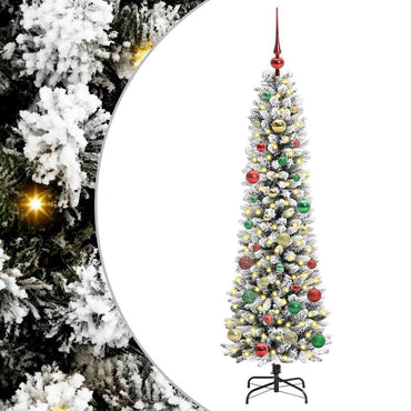 vidaXL Künstlicher Weihnachtsbaum mit 150 LEDs mit Ständer Weiß 150 cm