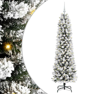 vidaXL Sapin de Noël artificiel avec 300 LED et support Blanc 180 cm