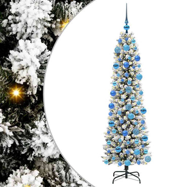 vidaXL Sapin de Noël artificiel avec 300 LED et support Blanc 180 cm