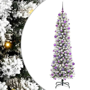 vidaXL Sapin de Noël artificiel avec 300 LED et support Blanc 210 cm