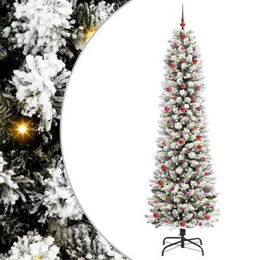 vidaXL Sapin de Noël artificiel avec 300 LED avec support Blanc 240 cm