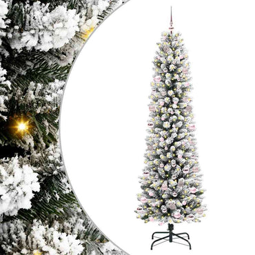 vidaXL Sapin de Noël artificiel avec 300 LED avec support Blanc 240 cm