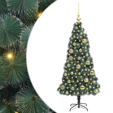 vidaXL Künstlicher vorbeleuchteter Weihnachtsbaum mit Kugelset 120 cm