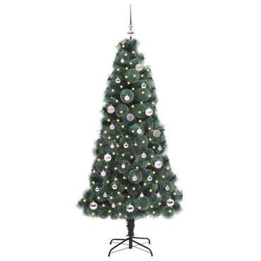 vidaXL Künstlicher vorbeleuchteter Weihnachtsbaum mit Kugelset 150 cm