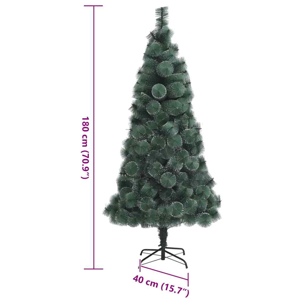 vidaXL Künstlicher vorbeleuchteter Weihnachtsbaum Grün 180 cm PET