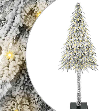 vidaXL Weihnachtsbaum mit 300 LEDs Weiß 210 cm PE und Stahl