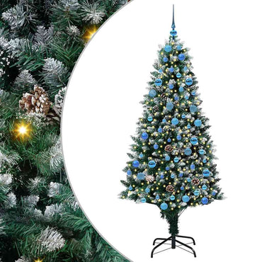 vidaXL Sapin de Noël artificiel avec 300 LED et support Vert 180 cm