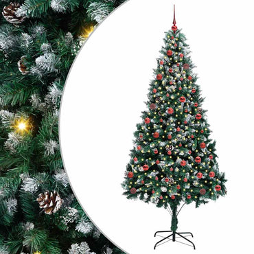 vidaXL Sapin de Noël artificiel avec 300 LED et support Vert 210 cm