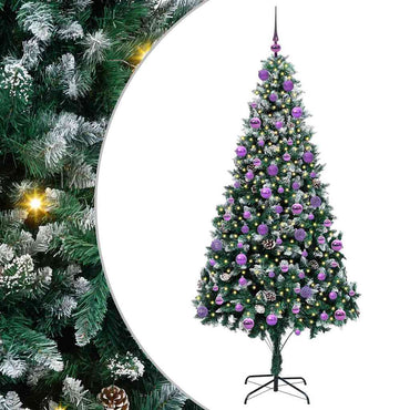 vidaXL Künstlicher Weihnachtsbaum mit 300 LEDs mit Ständer Grün 210 cm